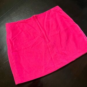 H&M pink mini skirt SZ 4 viscose linen lined